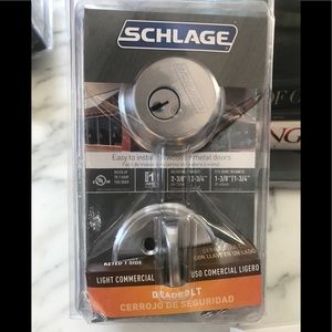 Schlage Deadbolt Lock, Silver
